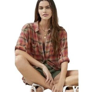 Anthropologie Pilcro Plaid Oversized Button Up Shirt